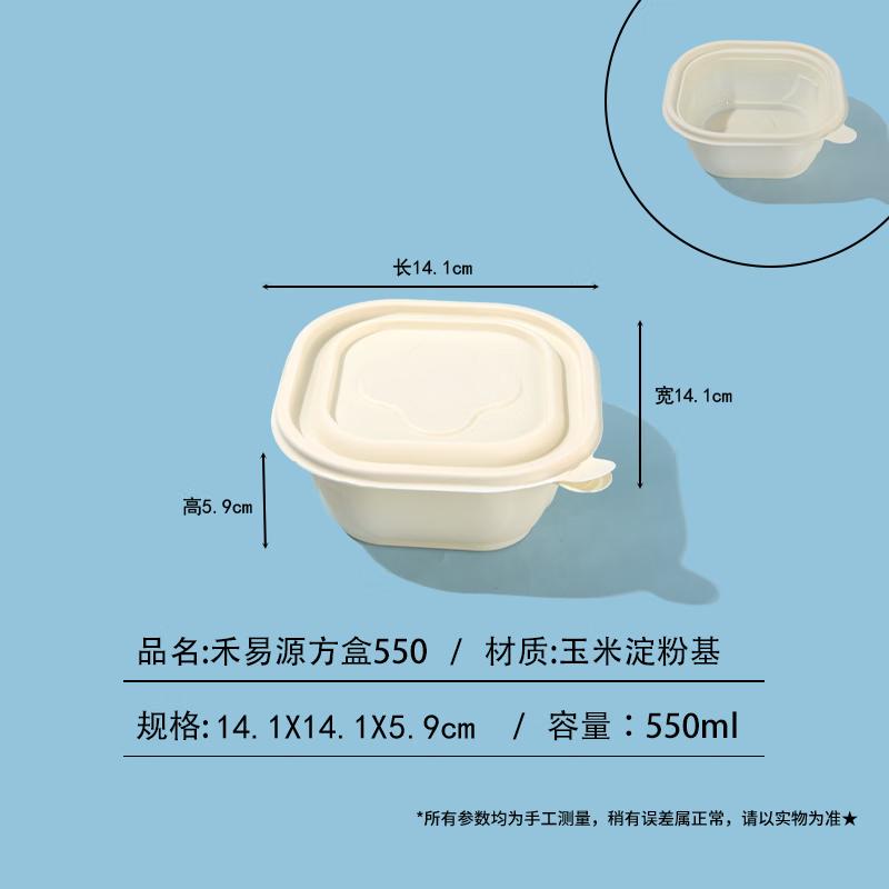 Square Disposable Takeout Food Containers with Lids