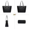 HurBer Tote Formal Business PU A4 Job Large Simple Design Women's Bag, Bag, Bag, Leather, Size, Hunting, Capacity, School, Commuting, (Black)