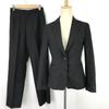 NEW YORKER Women’s Setup Pants Suit Top 7AR Bottom 61-89 Black Graph Check Autumn Winter Fully Lined