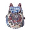 Fashion Ethnic Style Embroidery Knapsack Casual Canvas Animal Drawstring Backbag Jacquard Elephant Owl Bucket Back Bag Beach