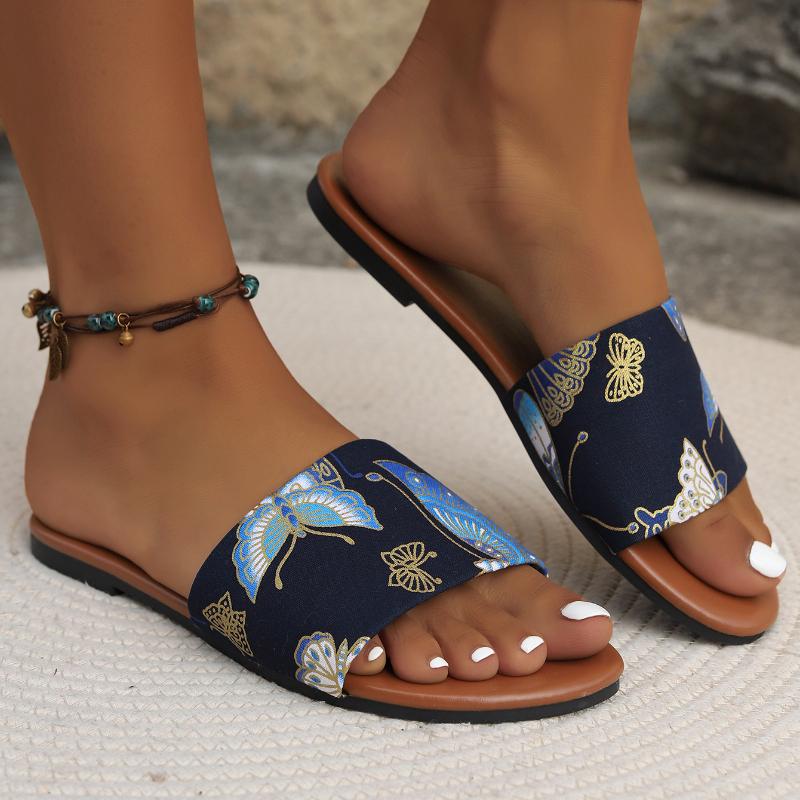 Mode Damen Flache Hausschuhe Mode Denim Designer Hausschuhe Lässige Flache Sandalen Sommer Strand Sexy Elegant Damen Schuhe Hausschuhe für Zuhause Damen