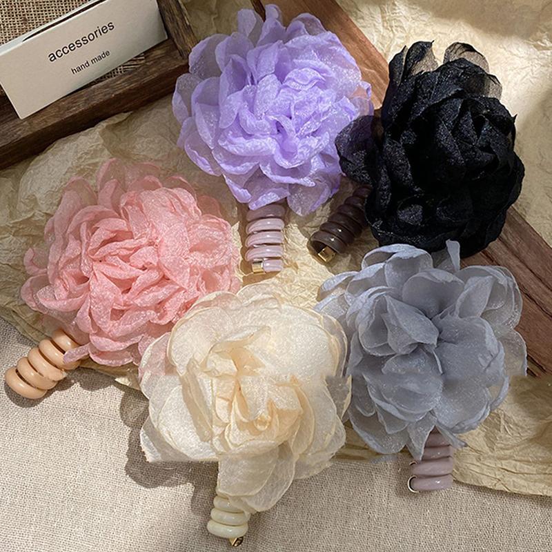 2024 New Summer Sweet Elastic Hair Bands Women Spiral Coil Telephone Wire Scrunchies Hair Ties Rope Ponytail Hair Accessories