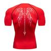 Herren Gym Kleidung Skelett Flügel Trainings Kompressionsshirts Kurzarm Rash Guard Athletisches Unterhemd Ausrüstung T-Shirt für Sport
