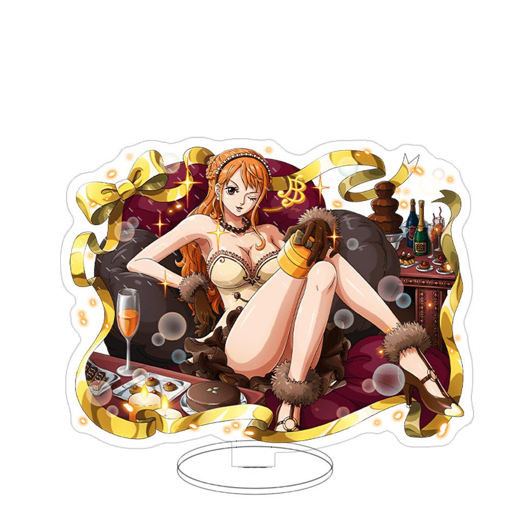 Stand Acrilico Grande Ornamenti Cartone Animato Pirata Luffy Sauron Espositore da Tavolo Spettacolo di Fumetti Vendita All'Ingrosso Consegna