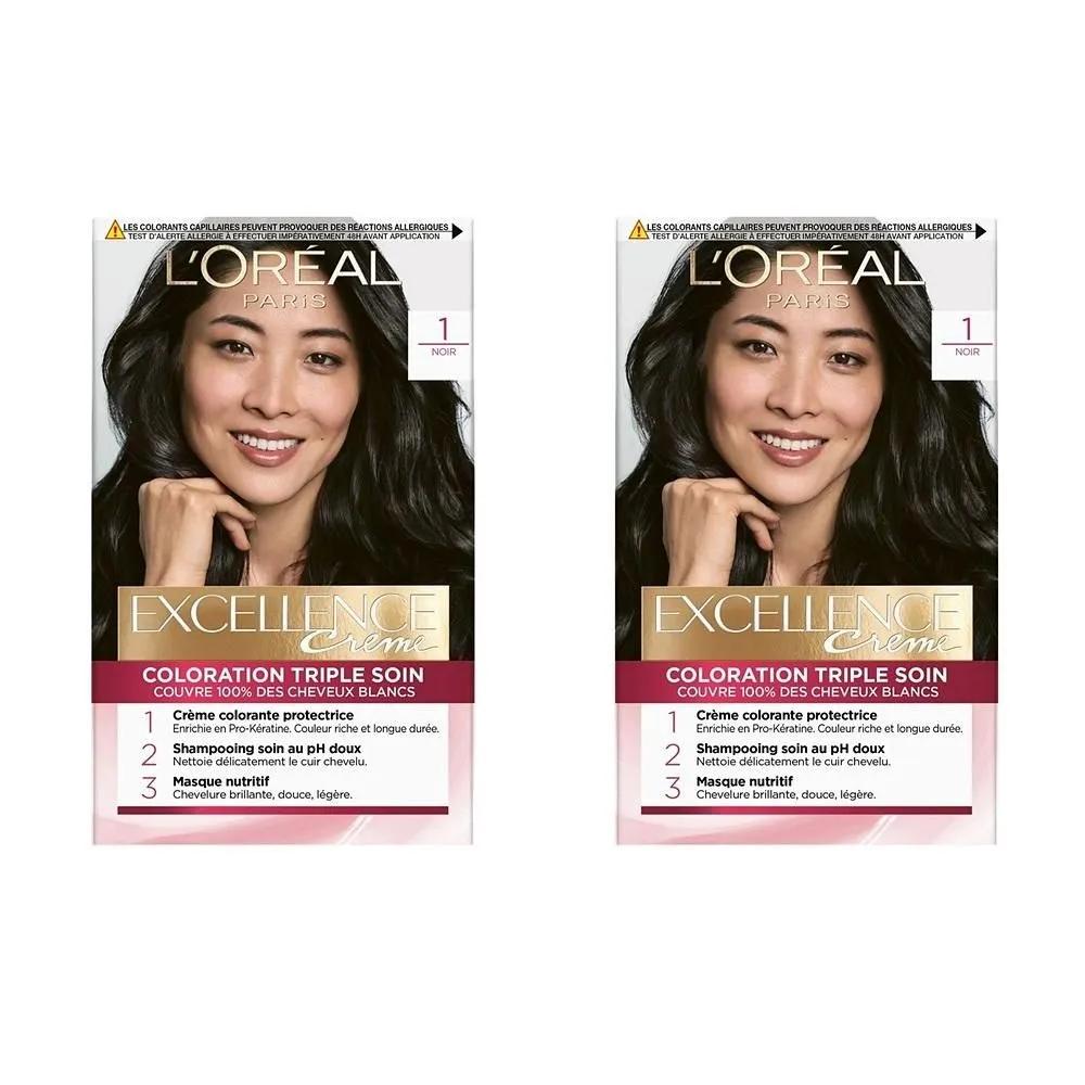 L Oréal Excellence Крем-краска для волос 2 упаковки 1 Черный Цвет 1 Черный EXCELLENCE