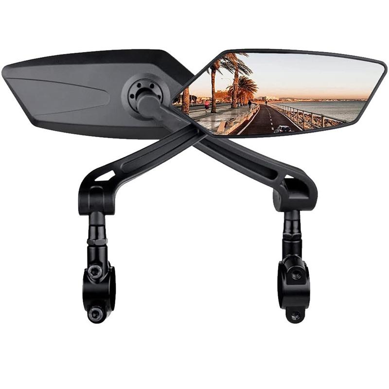 Adjustable Bike Rear View Mirror Handlebar Reflector Clear Rearview For Electric Scooter Cycling Bicycle Accessories