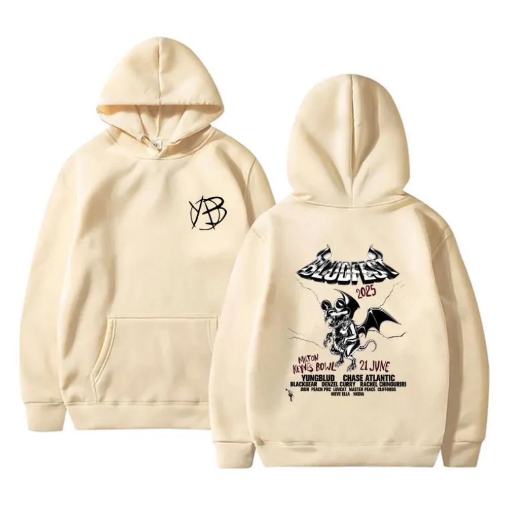 

Rock and roll Yungblud Bludfest Scary Mouse hat graphic Men s Fashion Rock mouse Fun hoodie Men s Casual Sweatshirt S
