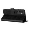 For Samsung Galaxy S24 FE Case PU Leather Purse Calf Texture Phone Cover with Hand Strap
