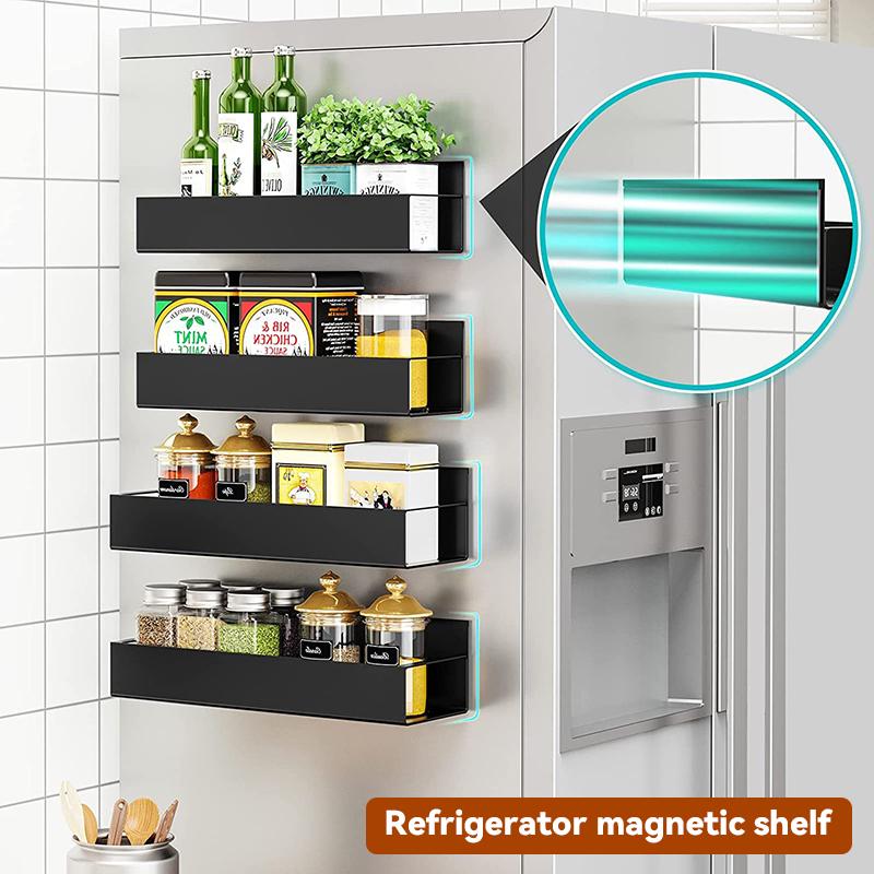Magnetic Fridge Shelf Spice Storage Rack Refrigerator Side Shelf Household Space Saving Kitchen Organizer Shelf