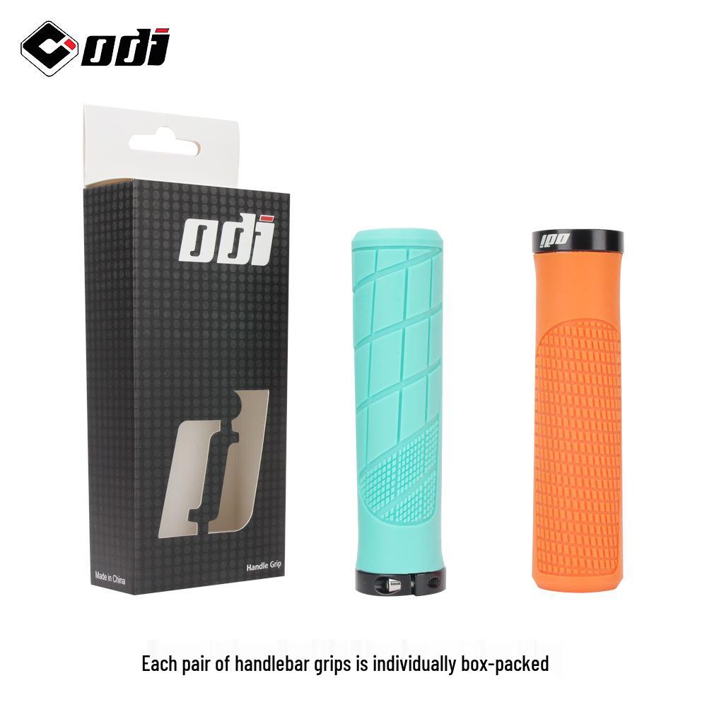 American ODI Anti-Slip Shock-Absorbing Lock-On Rubber Grips for Mountain, Fixed Gear, and Folding Bikes
