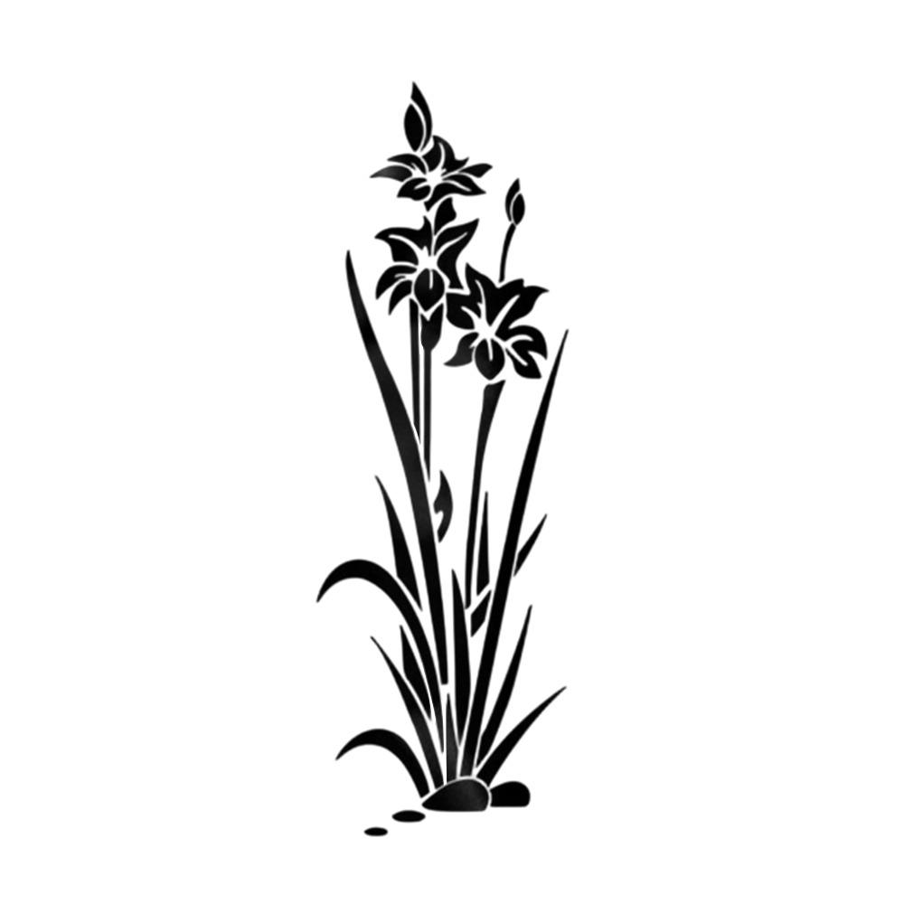 Removable Mirror Surface Wall Sticker Self Adhesive Wall Art Flower Mirror Sticker  Bedroom чёрный