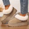 Fashion Fluffy Furry Platform Snow Boots Woman 2025 Thicken Plush Warm Winter Ankle Boots for Women Non Slip Thick Sole Cotton Shoes