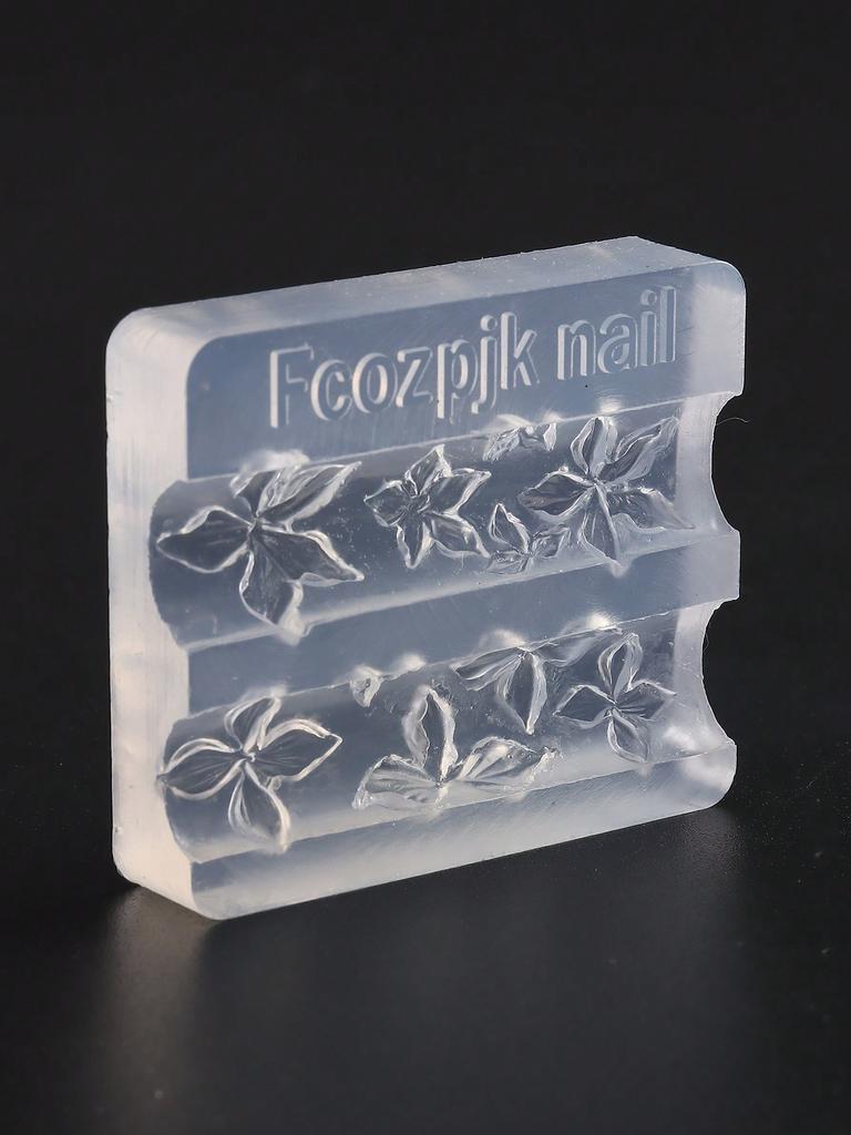 1pc 3D Lily Flower Nail Art Silicone Mold, Embossed Hibiscus Pattern DIY Nail Stamping Tool