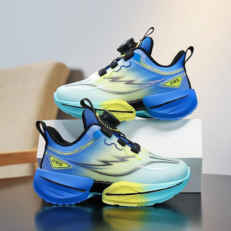 

Boys shoes 2025 spring new children s rotating buckle running shoes medium and large children s mesh breathable sports shoes boys 41