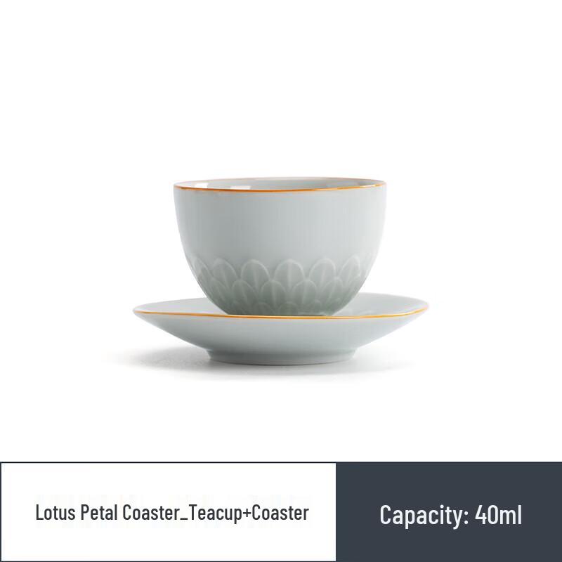 

Ceramic Kung Fu Teacup and Lotus Petal Mat Set