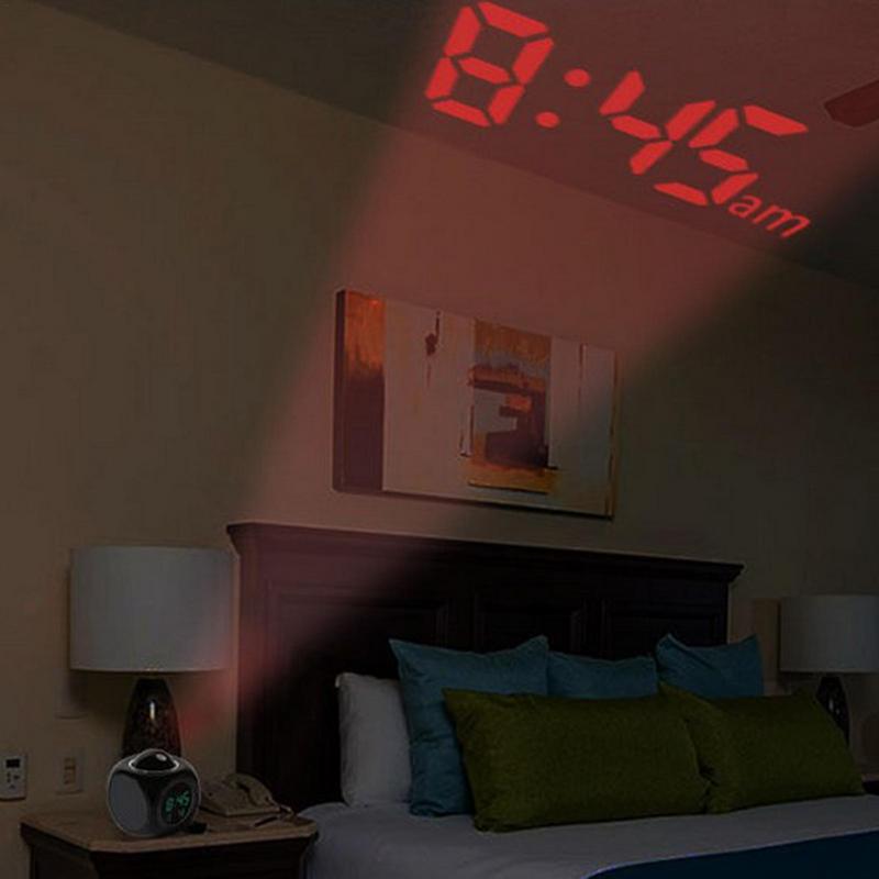 LED Digital Projection Alarm Clock Desktop Temperature Display Alarm Clock With Projector Time Projector Bedroom Bedside