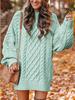 Neuer Grobstrickpullover für Damen, Lockerer Schnitt, Hoher Kragen, Oversized, Unifarben
