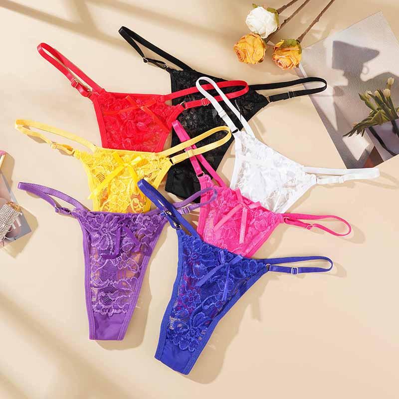 Adjustable Lace Thongs Panties Women Underwear Sexy Thongs Women Low Waist Solid Underwear Seamless Female Underpants Lingerie
