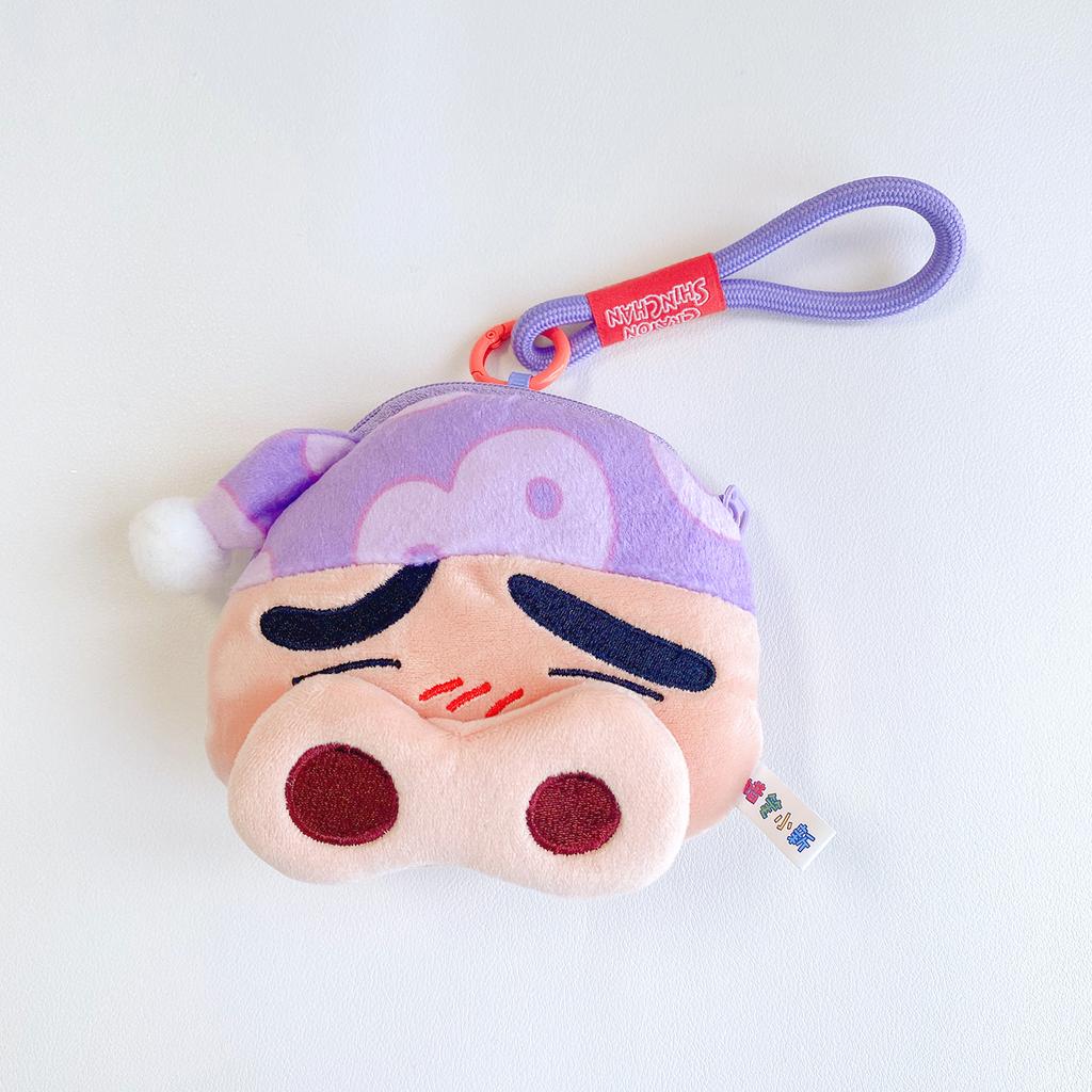 Adorable Cartoon Cute And Charming Crayon Shin-Chan Nohara Shiro Pendant Keychain Plush Q-Version Large Head Earphones Zero Wallet Doll Doll