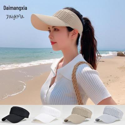 Korean Style Women's Topless Sun Hat - Spring/Summer Outdoor Sports Cap with Sun Protection