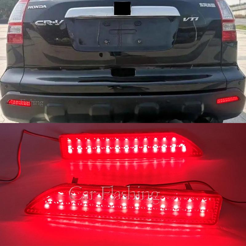 1 Set Led Rear Bumper Reflector Lights For Honda CRV CR-V 2007 2008 2009 Fog Lamp Brake Taillight Light