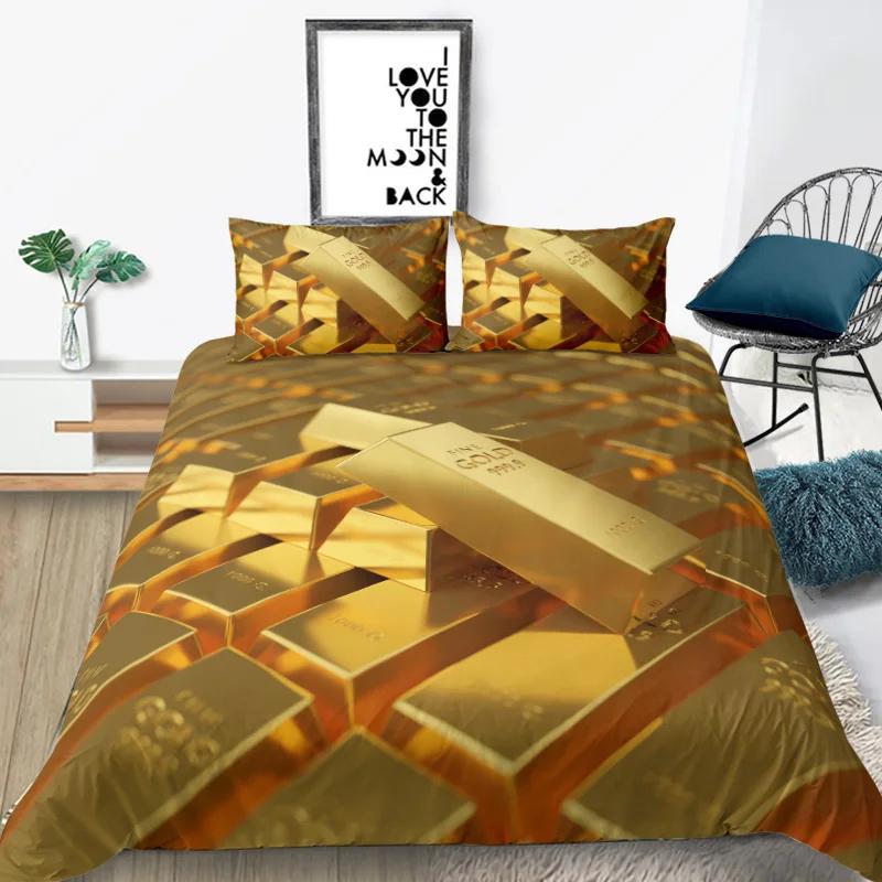 3D Modern Bedding Set Dollar Motif Printed Duvet Cover Vivid Comforter Cover 3 Pieces Money Maths Pattern Funny Soft Bed Set
