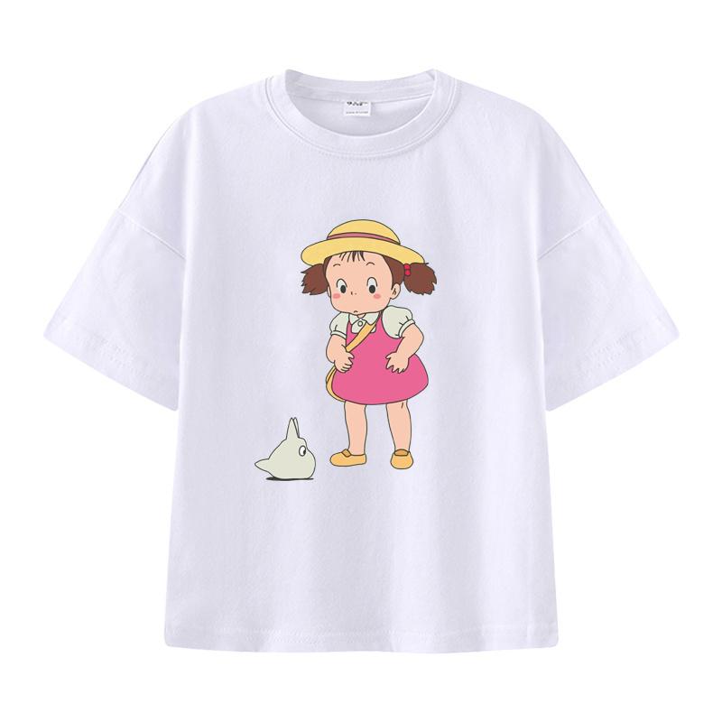 New Summer Cotton Cartoon Totoro Printed T-shirt for Children, Street Men and Women, Summer Fashion Casual Top, T-shirt