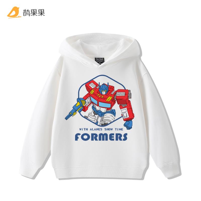 Jungen Super Handsome Transformers Kapuzenpullover mit Print – Kinder-Herbst- und Wintermode, warmer Fleece-Hoodie