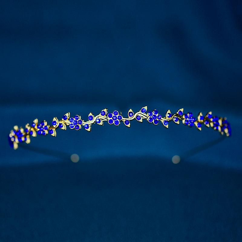Korona Ślubna Tiara Korona z Cyrkonii Welon Ślubny Diamentowa Opaska na Głowę Ceremonia Pełnoletności Urodziny Księżniczki Dodatki do Włosów blue