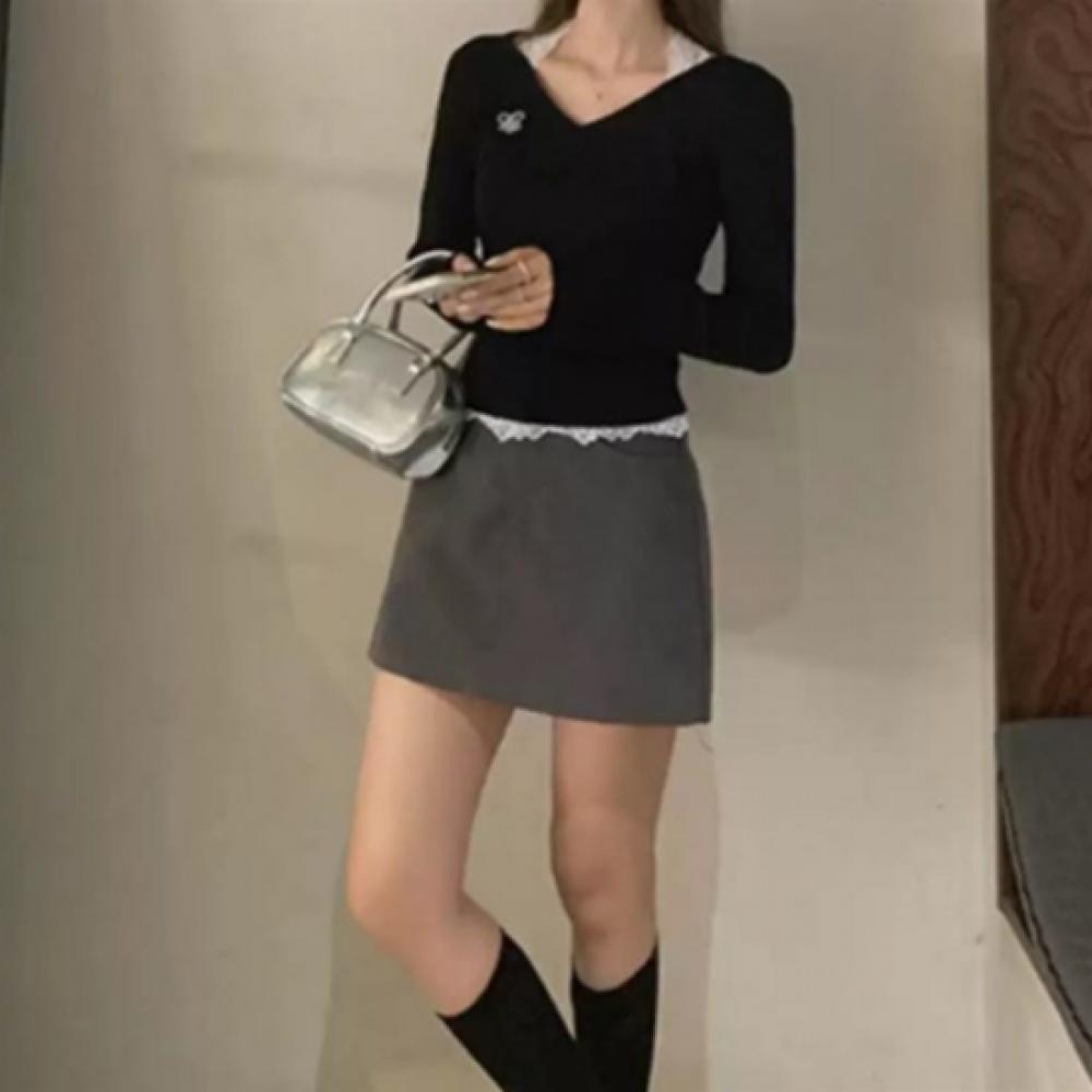 New ArriValS Open Run Women S V Neck Lace Long SleeVe T ShirT