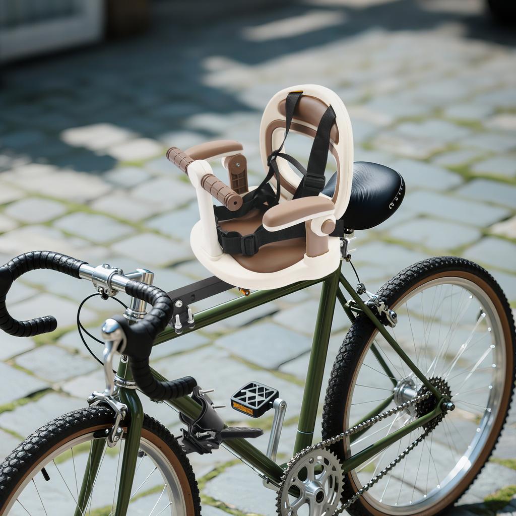 Seggiolino Bici Anteriore Adatto alla Maggior Parte delle Biciclette per Adulti, Costruzione Robusta Seggiolino Anteriore per Bicicletta, Sedile Sicuro Confortevole per la Guida