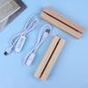 LED Rectangular Wooden Night Light Base Artistic Lamp With USB Powered Switch Suitable For Glass Art And Resin Decor
