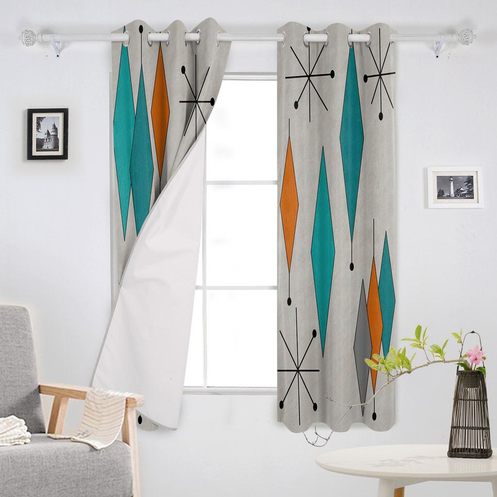 Medieval Retro Geometry Blackout Curtains For Living Room Window Curtains For Bedroom Kitchen Curtains Drapes Blinds