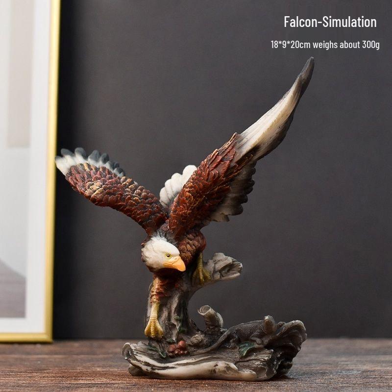 American Grand Exhibition Eagle Resin Figurine - Majestic Male Eagle Decor for Home, Office, or Wine Cabinet.