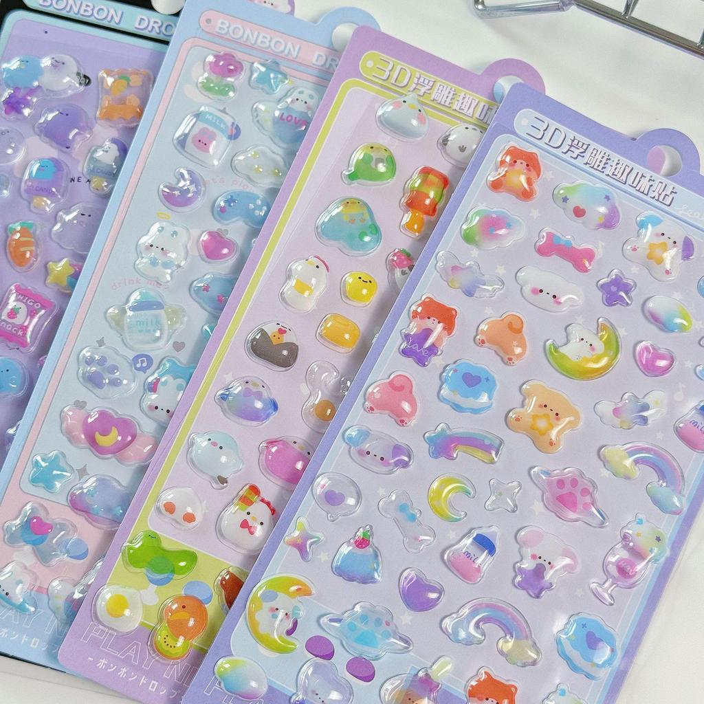 3D Cartoon Animal Epoxy Stickers for Kids and Girls Reward