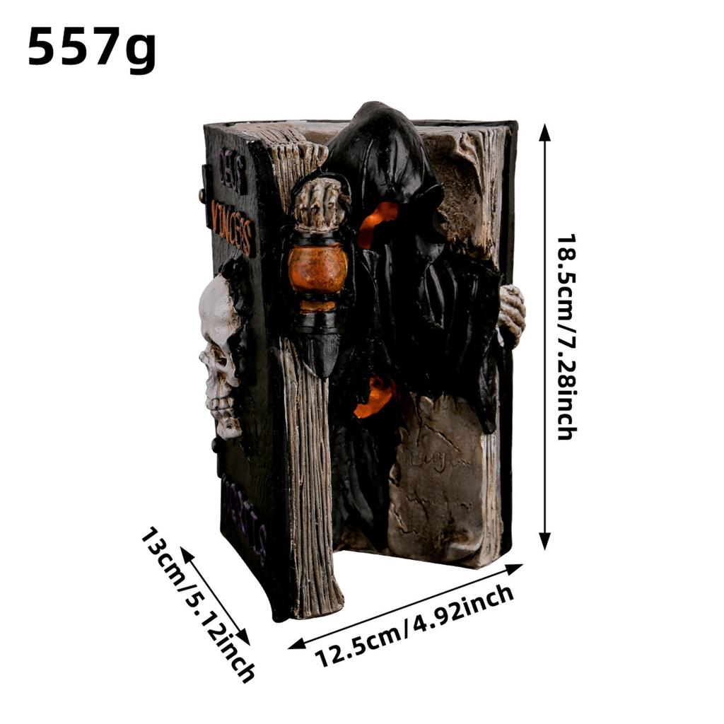 Halloween Resin Ghost Book Model Decoration Skull Fake Book Shelf Decor Halloween Skull Book Gothic for Home Party Festival Gift