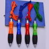 5Pcs Squeezable Round Pens Ballpoint Pen with Ropes Red Blue Black Green Orange