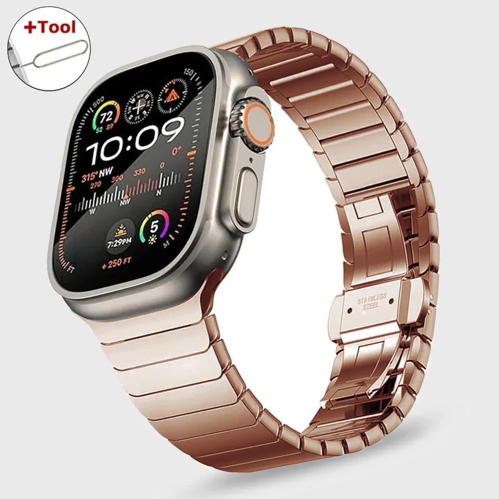 Metal Band for Apple Watch Ultra 3 2 49mm Link Stainless Steel Strap for IWatch 11 10 9 8 7 6 5 4 45 46mm 44 40mm 38mm 41mm 42mm