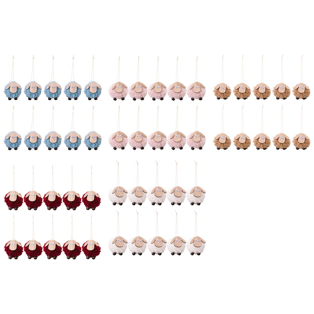 Set of 10 Soft Felt Sheep Christmas Tree Decorations Felt Sheep Hanging for Christmas Tree Ornamentation and Gifts