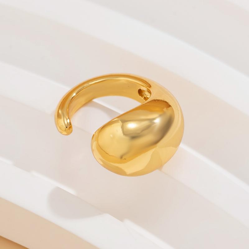 1Pcs Gold Color Smooth Water Drop Clip Earring Gothic C Shape Ear Cuff Stud Thick Earclips for Women Party Jewelry Gifts