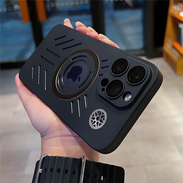 For iPhone 15 Pro Max Luxury Magsafe Magnetic Color PC Frame Phone Case For iPhone 11 12 13 14 Plus Lens Protective Cover