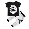 2025 Boys' Summer Cartoon T-shirt & Tape Pants Set
