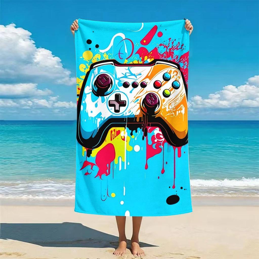 1pc Game Controller Beach Towel Quick-drying Summer Color Schemes Suitable for Beach Vacation Pool Summer Funny Gift for Friends