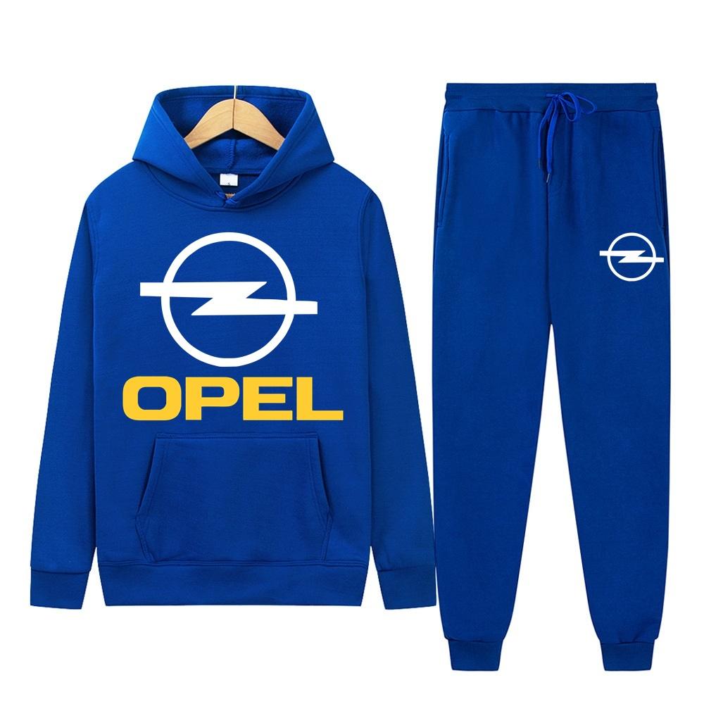 Men's Women 2Pcs Sets Fleece Sweatshirt Hoodies Pants OPEL Car Male Sportswear Tracksuits Unisex Ensemble Homme