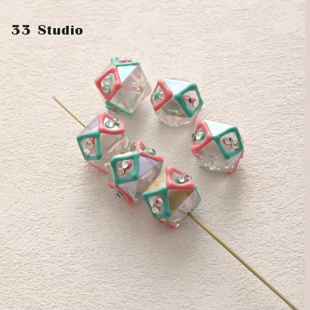 Pure Hand-painted Beads Stickers Diamonds Set Pearl Diy Jewelry Accessories Material Package Beads Car Pendant Cell Phone Chain Beads