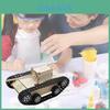 Children's Diy Science And Technology Electric Tracked Tank Vehicle Wooden Material Customizable Educational Assembly Kit