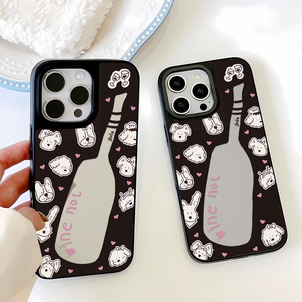 Mirror Phone Case for iPhone 15 11 13 14 for 15 16 Pro Max 12 13 16 Pro Cloud Flower and Animal Cute Style Phone Case