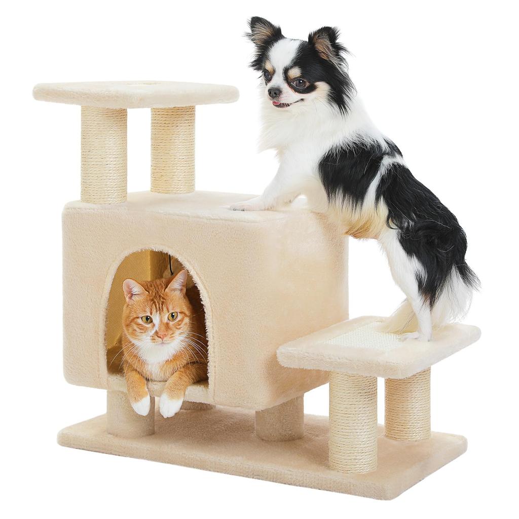 PAWZ Road Cat Tower Mini Low Dog Pet Stairs Cat Step Cat Claw Sharpener Cat Tower Stylish Slim Cat Stairs Cute Cloud Cat Bed Popular Kitten Dog Senior