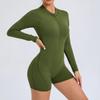Chic One-Piece Zip Jumpsuit - Long-Sleeve, Backless Yoga Outfit & Sexy Fitness Wear
