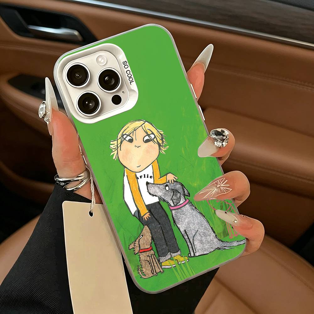 Animation Charlie and Lola Phone Case For iPhone 17,16,15,14,13,12,11 Plus,Pro Max,XS,White Silver  Phone Case